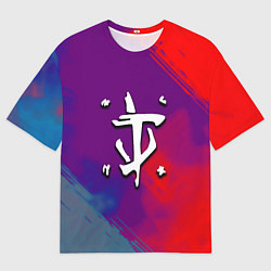 Футболка оверсайз мужская Doom неоновые краски, цвет: 3D-принт