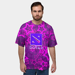 Футболка оверсайз мужская Dota2 звёзды неон, цвет: 3D-принт — фото 2