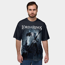 Футболка оверсайз мужская Властелин колец - Гендальф маг, цвет: 3D-принт — фото 2
