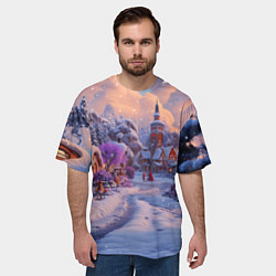 Футболка оверсайз мужская Тропинка к новому году, цвет: 3D-принт — фото 2