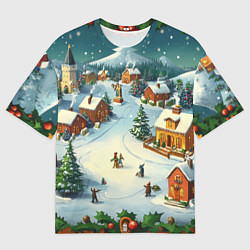 Мужская футболка оверсайз Каникулы нового года