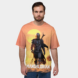 Футболка оверсайз мужская Идущий мандалорец, цвет: 3D-принт — фото 2