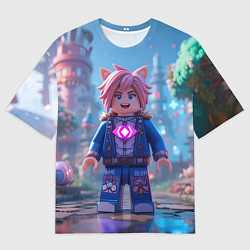Футболка оверсайз мужская Roblox pink hair, цвет: 3D-принт