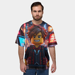Футболка оверсайз мужская Роблокс вечерние огни, цвет: 3D-принт — фото 2