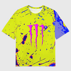 Футболка оверсайз мужская Monster energy краски, цвет: 3D-принт