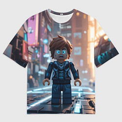 Футболка оверсайз мужская Roblox испуганный человечек, цвет: 3D-принт
