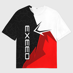 Футболка оверсайз мужская Exeed - красно-белый, цвет: 3D-принт