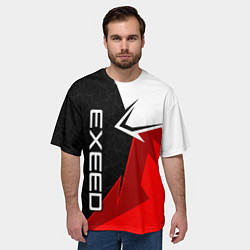 Футболка оверсайз мужская Exeed - красно-белый, цвет: 3D-принт — фото 2