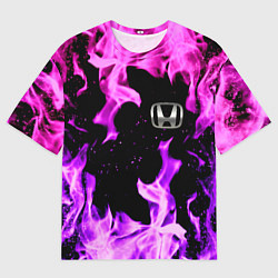 Футболка оверсайз мужская Honda flame pink, цвет: 3D-принт