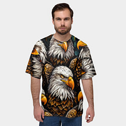Футболка оверсайз мужская Белоголовые орлы, цвет: 3D-принт — фото 2