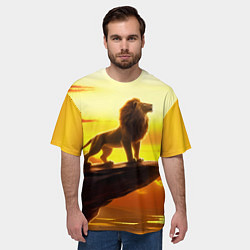 Футболка оверсайз мужская Лев на закате на горе, цвет: 3D-принт — фото 2