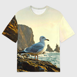 Футболка оверсайз мужская Морская чайка, цвет: 3D-принт