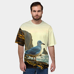Футболка оверсайз мужская Морская чайка, цвет: 3D-принт — фото 2