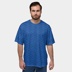 Футболка оверсайз мужская Синий однотонный с узором, цвет: 3D-принт — фото 2