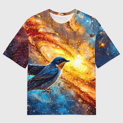Футболка оверсайз мужская Ласточка в космосе, цвет: 3D-принт