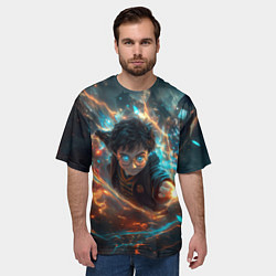 Футболка оверсайз мужская Гарри Поттер - вихрь магии, цвет: 3D-принт — фото 2