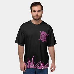 Футболка оверсайз мужская Киберсердце, цвет: 3D-принт — фото 2