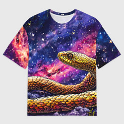 Футболка оверсайз мужская Змея в космосе, цвет: 3D-принт