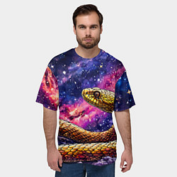Футболка оверсайз мужская Змея в космосе, цвет: 3D-принт — фото 2