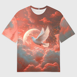 Футболка оверсайз мужская Белый летящий голубь, цвет: 3D-принт