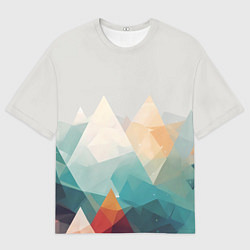 Футболка оверсайз мужская Разноцветный горный хребет, цвет: 3D-принт