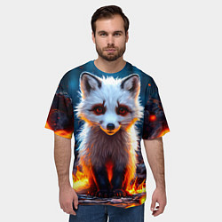 Футболка оверсайз мужская Песец в огне, цвет: 3D-принт — фото 2