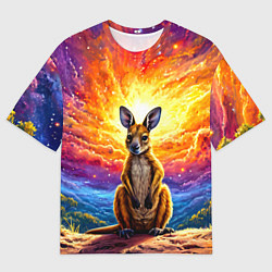 Футболка оверсайз мужская Кенгуру в космосе, цвет: 3D-принт