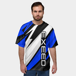 Футболка оверсайз мужская Exeed - blue sport, цвет: 3D-принт — фото 2