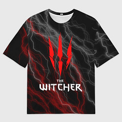 Футболка оверсайз мужская The witcher - геральт- молнии, цвет: 3D-принт