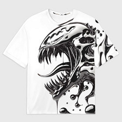 Футболка оверсайз мужская Свирепая морда Венома - ядовитая слизь, цвет: 3D-принт