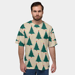 Футболка оверсайз мужская Новогодняя ель, цвет: 3D-принт — фото 2