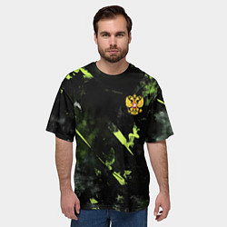 Футболка оверсайз мужская Зеленая краска в виде камуфляжа, цвет: 3D-принт — фото 2