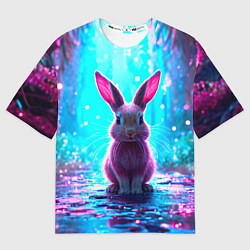 Футболка оверсайз мужская Зайчик в сказочном лесу, цвет: 3D-принт