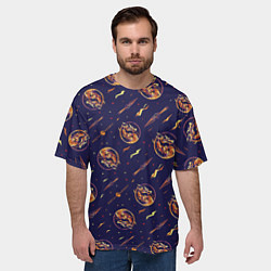 Футболка оверсайз мужская Mortal Kombat logo pattern, цвет: 3D-принт — фото 2
