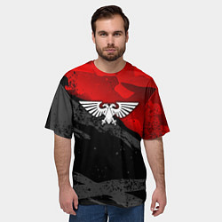 Футболка оверсайз мужская Вархаммер - аквила красный, цвет: 3D-принт — фото 2