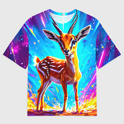 Футболка оверсайз мужская Газель малыш, цвет: 3D-принт