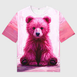 Футболка оверсайз мужская Розовый медведь, цвет: 3D-принт