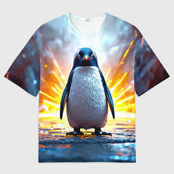 Футболка оверсайз мужская Эпичный пингвин, цвет: 3D-принт