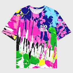Футболка оверсайз мужская Colorful abstraction - aloha, цвет: 3D-принт