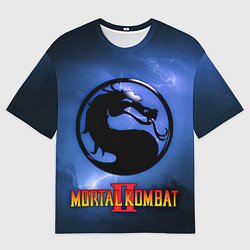 Футболка оверсайз мужская Мортал комбат 2 - логотип, цвет: 3D-принт