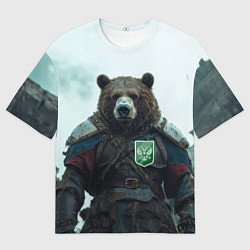 Футболка оверсайз мужская Русский медведь хозяин Тайги, цвет: 3D-принт