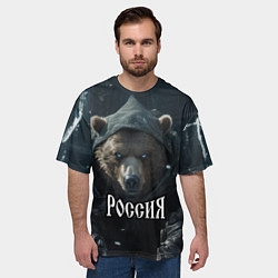 Футболка оверсайз мужская Медведь берсерк русских просторов, цвет: 3D-принт — фото 2