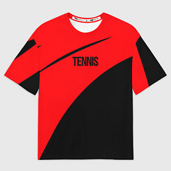 Футболка оверсайз мужская Tennis красно-чёрный, цвет: 3D-принт