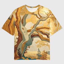 Футболка оверсайз мужская Дерево в японском стиле, цвет: 3D-принт