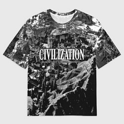 Футболка оверсайз мужская Civilization - global strategy, цвет: 3D-принт