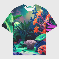 Футболка оверсайз мужская Морское дно с кораллами, цвет: 3D-принт