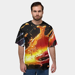 Футболка оверсайз мужская Динамичная краска текстура, цвет: 3D-принт — фото 2