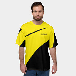 Футболка оверсайз мужская Football жёлто-чёрный двуцветный, цвет: 3D-принт — фото 2