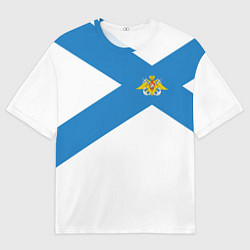 Мужская футболка оверсайз Военно-морской флот: орёл с адмиралтейскими якорям