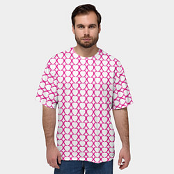 Футболка оверсайз мужская Контурный паттерн соединённые сердца, цвет: 3D-принт — фото 2